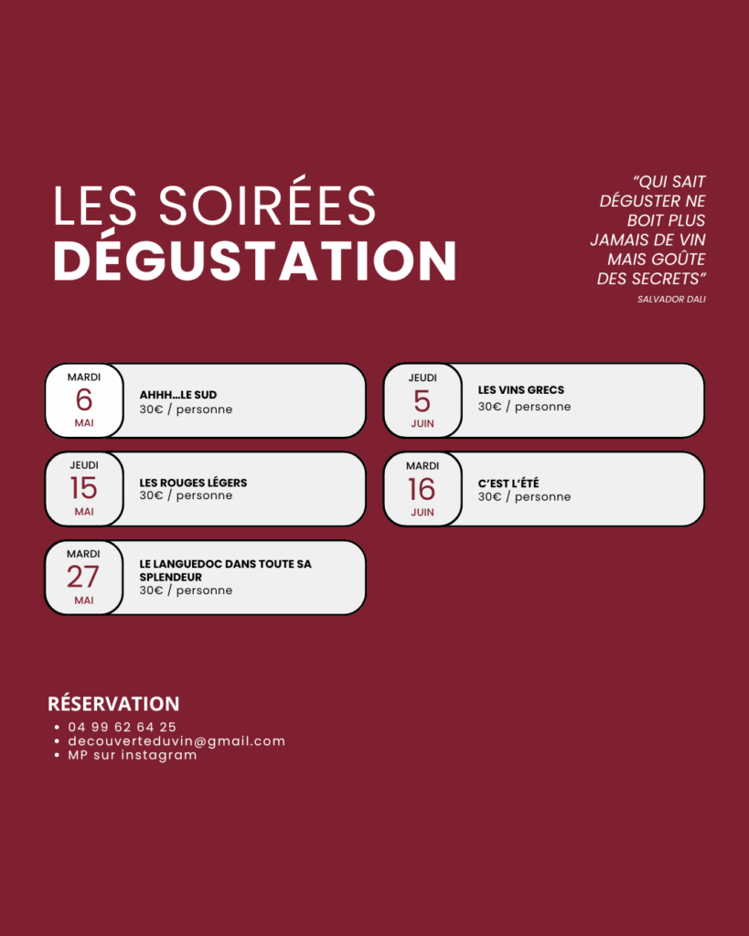Les soirées dégustation vins Montpellier